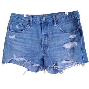 Levi's 501 Button Fly Distressed Shorts Size 33
